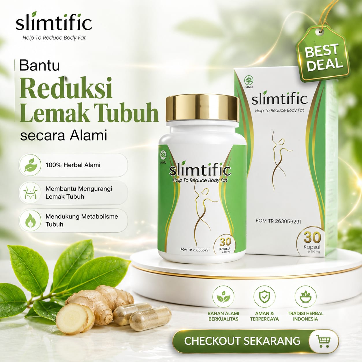 SLIMTIFIC - Kapsul Herbal Reduksi Lemak Alami